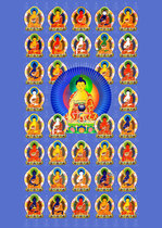 Customized Thirty-Five Buddha Portrait Tibetan Tantra Thangka Picture Gen Fate Photo Paper Double-sided Plastic Enclosure Buddha and Bodhisattva