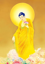 Customize the Amitaba Buddha portrait Buddha painting photographic paper plastic packaging bifacial printing the western triBuddhas Bodhisattva junction