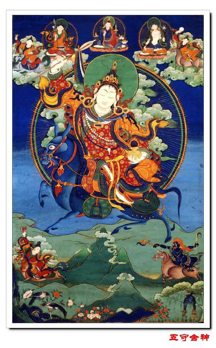 Customize the five Shoukens shen portrait phase paper plastic packaging crystal pendulum table prints Donka oil canvas scroll hanging pictures