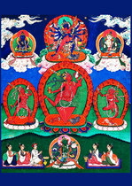 Tantric three empty female portrait photo paper printing double-sided plastic seal thangka Buddha mother picture knot