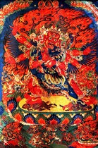 Custom horse head Ming King portrait photo paper Plastic Thangka Buddhist Tantric Buddha painting Guanyin Bodhisattva