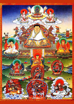 Customized Karma Kaga three fundamental Pictures photo paper printing double-sided plastic seal tantric thangka portrait