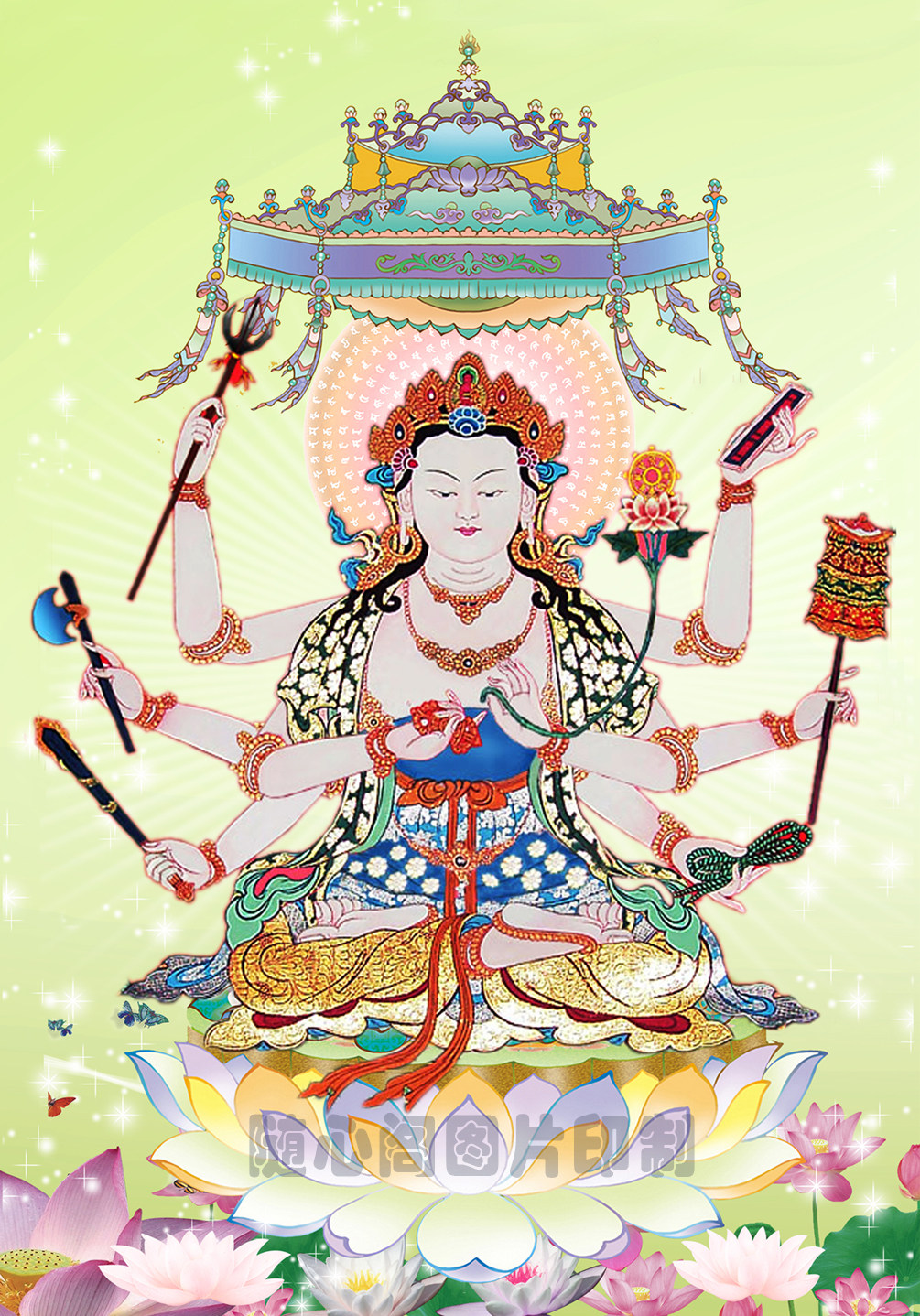 Customized big follow-up portrait Living room study decorative painting photo paper plastic seal thangka table scroll hanging painting printing