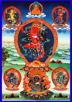 Customized portrait of Vajra Haimu 1 photo paper plastic sealing Thangka Bright Girl setting table canvas hanging wall covering production