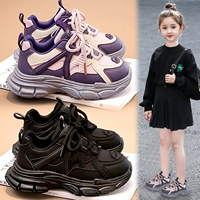 Грязная девочка обувь весна и осень 2024 г. Новое мягкое дно плюс бархатная девочка спортивная обувь детская гнилая папа две хлопковые туфли