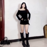 Черное осеннее платье, 2025 года, городской стиль, изысканный стиль, по фигуре