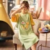 Váy ngủ mỏng mùa hè nữ ngắn tay cotton tinh khiết dễ thương phong cách cổ tích công chúa váy rất cổ tích thường đồ ngủ quả bóng nhỏ - Đêm đầm