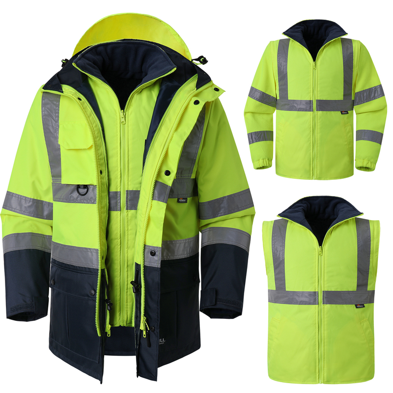 High-Speed Road Administration Five-In-One Reflective Cotton Coat, Reflective Vest, Winter Cotton Jacket, Maritime Winter Clothing High-Speed Road Administration Five-In-One Reflective Cotton Coat, Reflective Vest, Winter Cotton Jacket, Maritime Winter Clothing