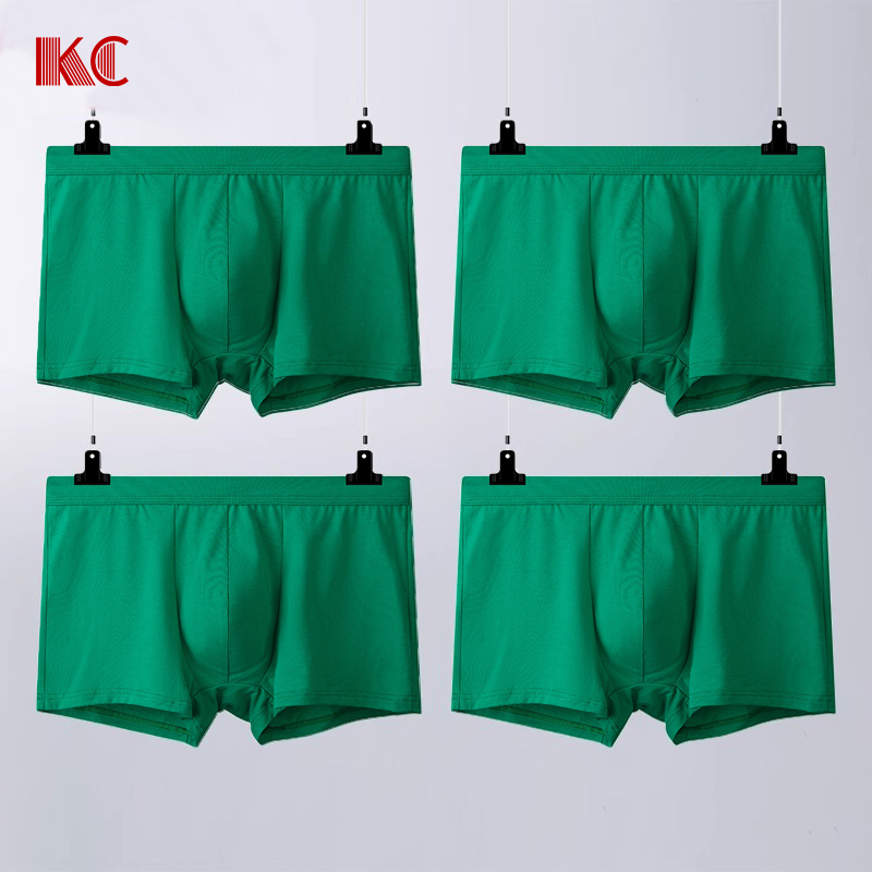 Kc Men's Green Cotton Boxer Briefs, Green Cap, All-Cotton Boxer Shorts, Men's Shorts