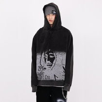 NSTNEW START2PAC hip-hop abstract graffiti portrait washed gradient SWEATER loose tide brand hip-hop hoodie