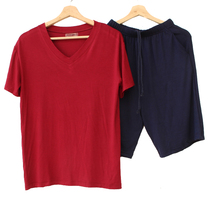 Spring and summer mens pajamas home dress Model Short Short Short Short Sleeve Set Half-sleeve Five-Sleeve Breakfast and Large-Code