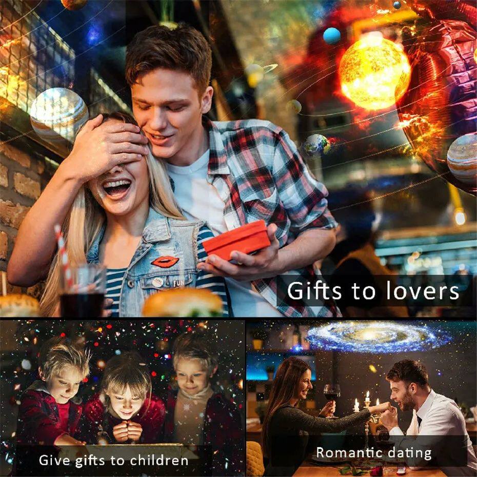 лампа led night light galaxy projector starry sky projector 360°