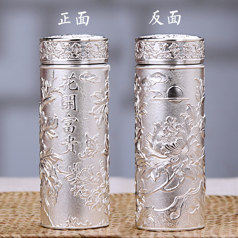 銀盃子999純銀保健杯雲南雪花銀純手工男士銀茶杯全銀水杯食用銀-淘寶