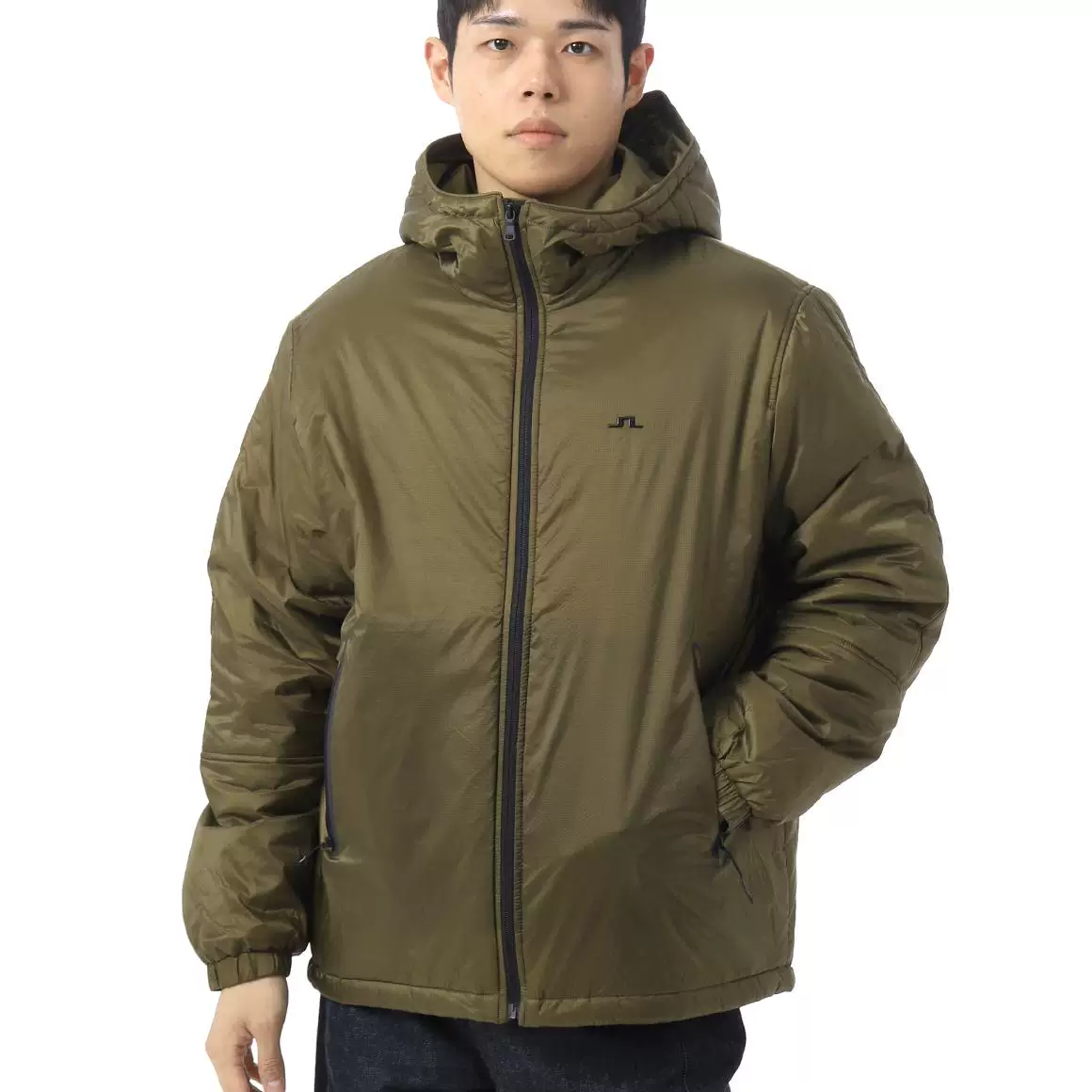 J.LINDEBERG Kim Lindbergh Men's Hooded Cotton Jacket 2025 Spring New 9999 Solid Color Long Sleeve Zip Jacket Fashionable Urban Style
