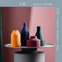 URI Ceramic Vases Home Decoration Pendulum Pieces Nordic Living Room Dining Table Flower Floral Ware Lacquer Vases Folk-like boards