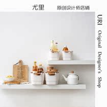 URI Nordic Pure White Wood Handle Desktop Containing Box Day Department Multifunction Plastic Food Lingerie Inclusions Containing Basket