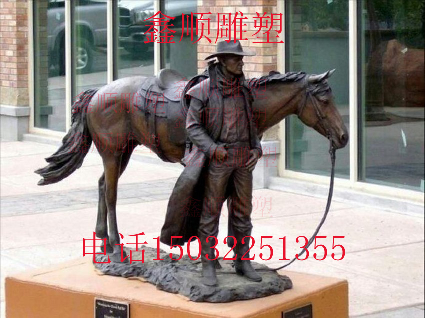 Figure horse riding sculpture holding horse for horse-laying horse sculpture casting bronze forged bronze stainless steel Sculpture Square Grassland