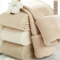 Japanese oatcolor plus velvet leggings women wear cashmere protein autumn and winter thick warm cotton pants pantyhose