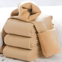 Flesh leggings women wear buttocks Barbie pants autumn and winter warm thick stepping on spring and autumn models plus velvet pressure pants