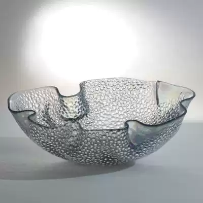 Global home Italy imported rainbow flower-shaped glass bowl creative living room decoration bowl simple fruit plate decoration