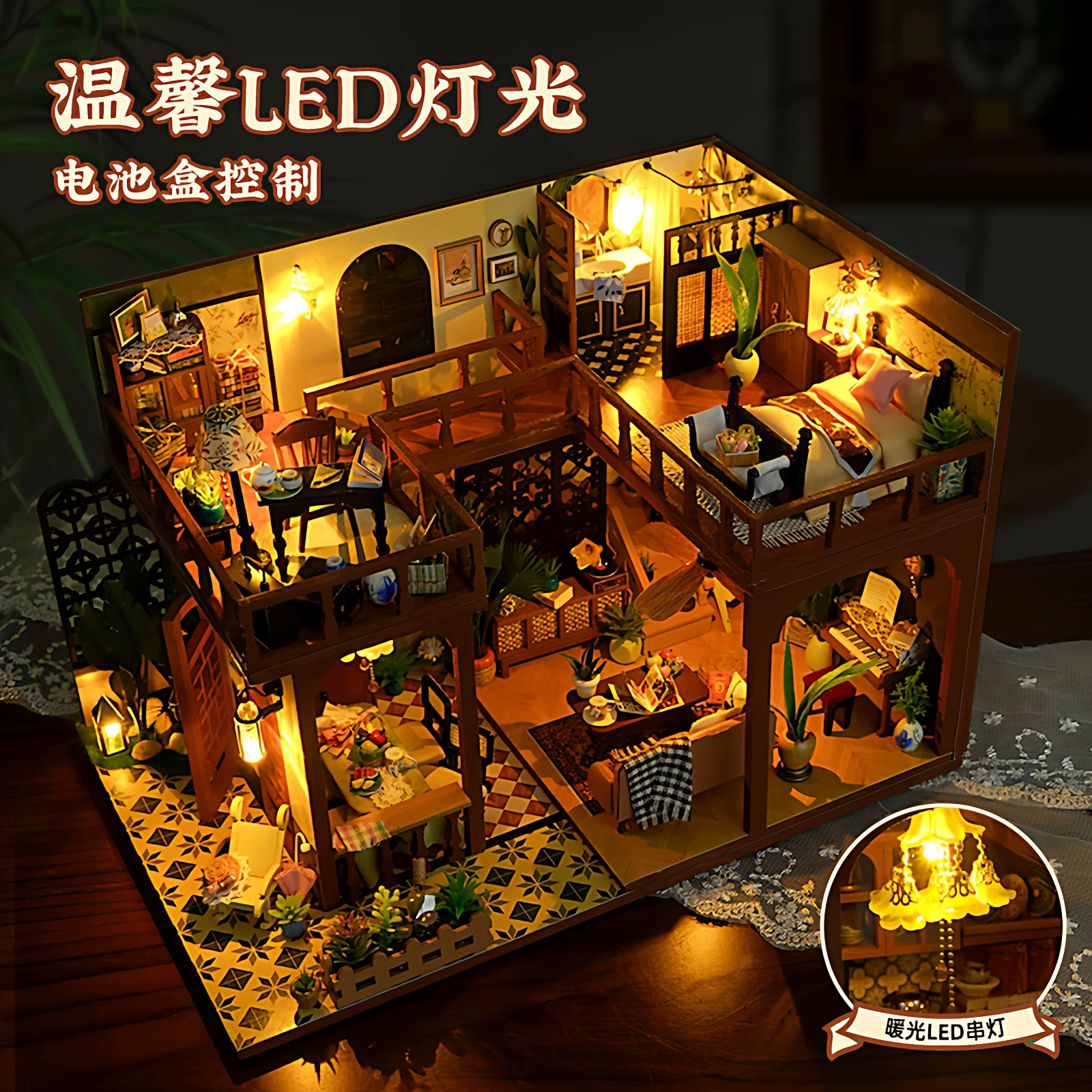 天予 Small hut, minifigure, constructor, three dimensional house, brainteaser, toy, DIY house, Birthday gift
