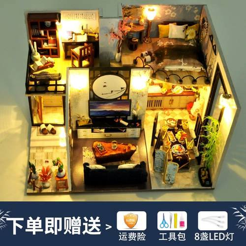 天予 Хижина, конструктор, домик, игрушка, «сделай сам», китайский стиль, подарок на день рождения