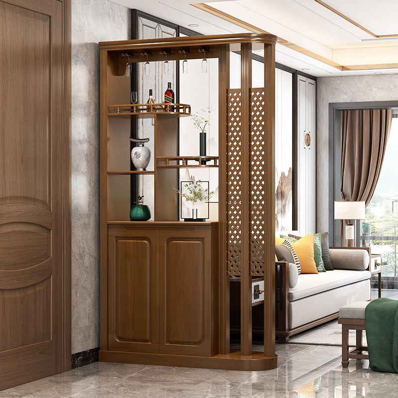 Home entrance hall porch partition cabinet shoe cabinet integrated Chinese solid wood room cabinet living room screen cabinet wine cabinet decoration cabinet
