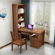 Corner Desk Study Desk Bookcase Integrated Retractable Chinese Home Corner Desk Bookshelf Combined Writing Desk