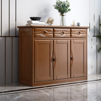 Chinese Solid Wood Shoe Cabinet Lockers Three Doors Entrance Door Hall Cabinet Xuanguan Cabinet Large-capacity Domestic pair of door open storage cabinet