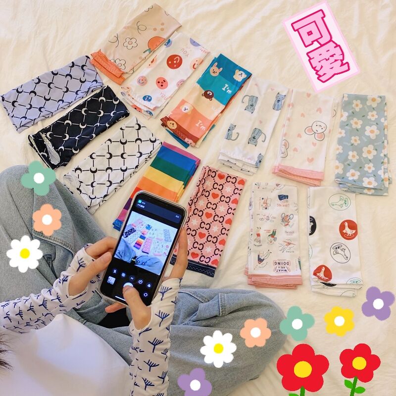 Ins ice sleeve women's sunscreen ice silk sleeves trendy gloves net red thin hand sleeves elegant style sleeve artifact all-match summer