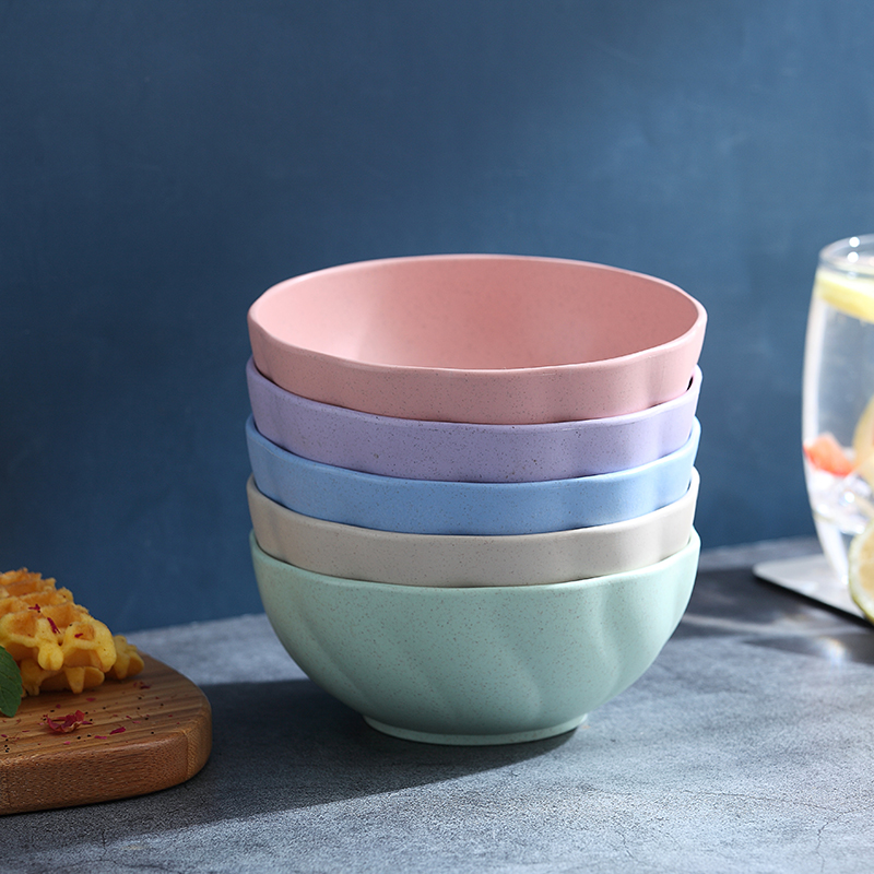 Rice Bowls Suit Home Anti-Fall Plastic Bowl Student Dorm Bowl Broth Bowl Soup Bowl High Temperature Resistant Commercial Sweet Bowl Special