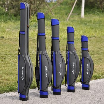 95cm-150cm large belly free wheel-free hard shell fishing rod bag multifunctional waterproof sea pole bag large capacity fishing gear bag