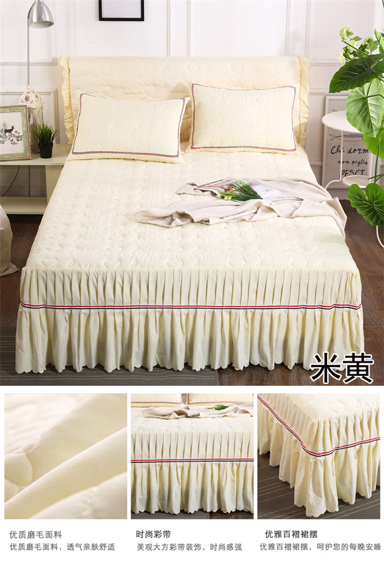 Khăn trải giường dày bằng vải bông đơn giản, trải giường bằng vải trải giường, trải giường Simmons bảo vệ 1.5 1.8 m 2.0 - Váy Petti drap giường có viền