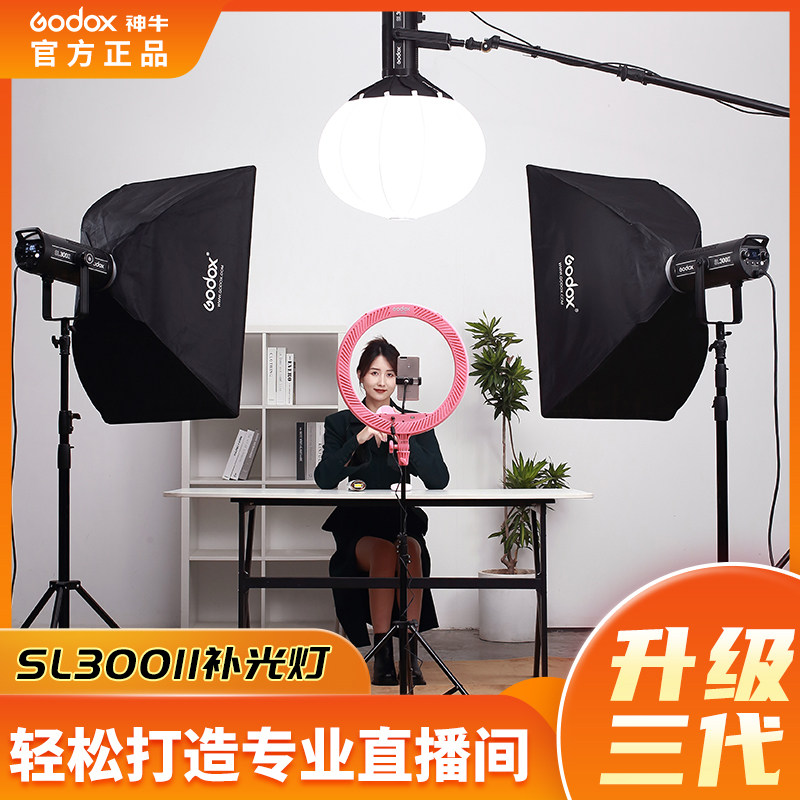 Divine Bull SL300II Photographic Lamp 320W High Power 2nd Generation Professional Clothing Straight Sowing Room Projection Lamp Haircut Ceiling Lamp Concentrated Square Round Ball Shaped Sun Soft Light Box Shadow Shed Often Bright LED Tonic Light Lamp