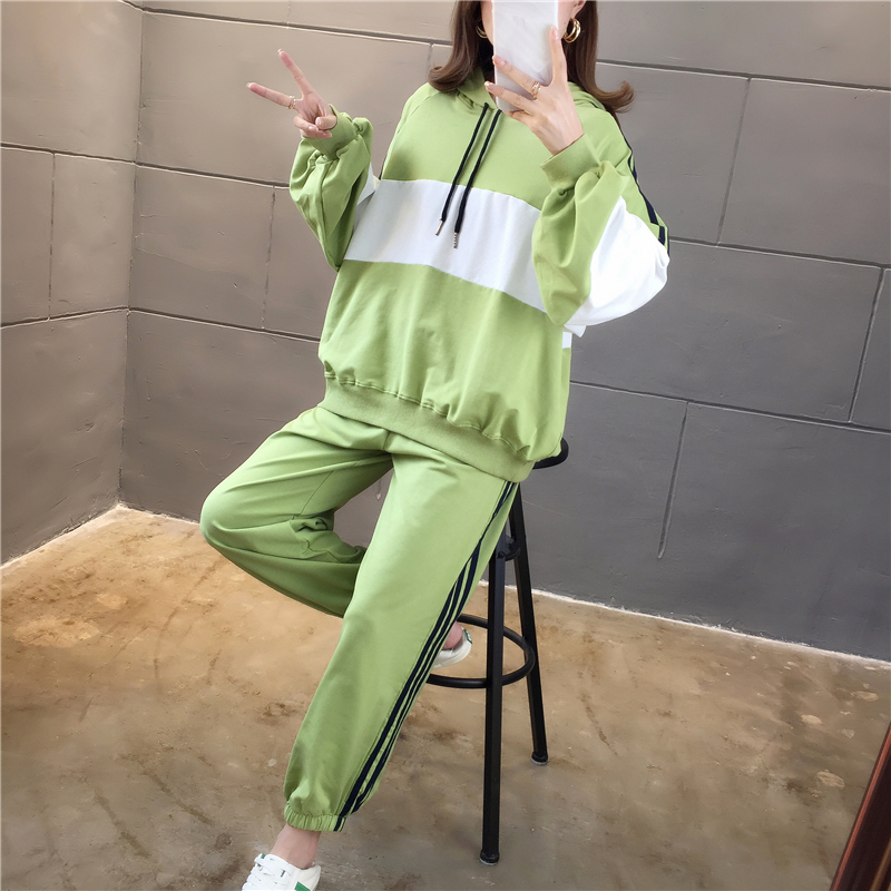 VK旗艦店 韓系百搭拼色連帽薄款寬鬆單品長袖上衣