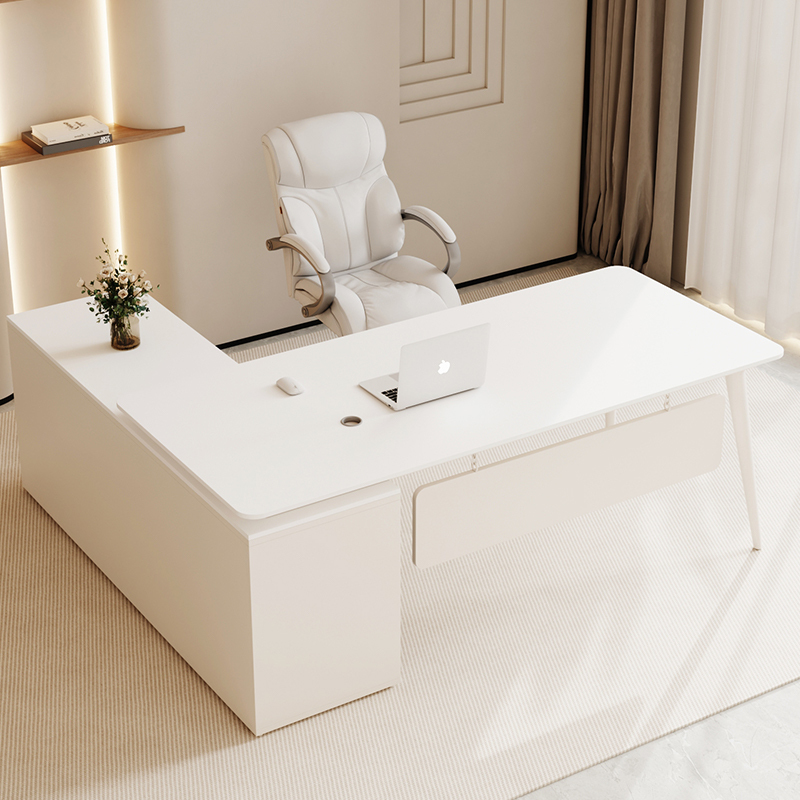 Cream Style Slate Boss Desk Simple Light Luxury Financial Desk Medical Whitening Color Writing Desk Small Apartment Computer Desk