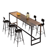 Light luxury slate wall bar table milk tea shop partition narrow table company tea room high-leg long table and chair combination