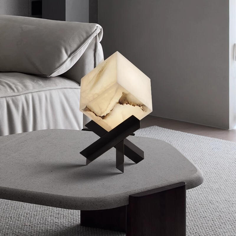 Marble Table Lamp Bedroom Bedside Lamp Light Luxury High-End Designer Art Decoration Living Room Desktop Atmosphere Lamp Nordic Style