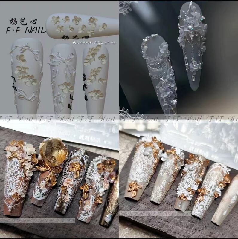 Lace Floral_F Maple/Little Sweet Potato Nail Yang Yixin New Manicure Wearable Nail Jewelry Mold