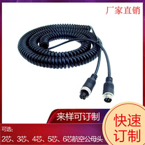 Vehicular monitoring connecting wire telescopic slingshot trailer avionics head spring wire air head extension wire on-board air line