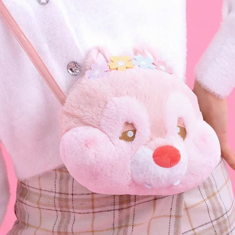 Cherry Blossom Squirrel Kiki Titi Plush Toy Hamster Doll Girls Doll Children Cartoon Hand Carry Messenger Backpack