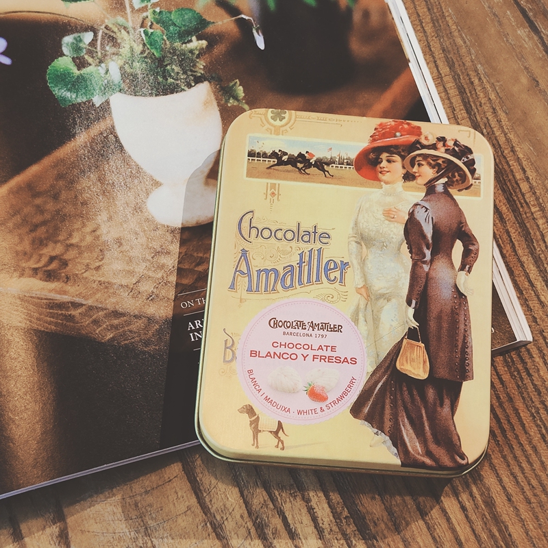 Special Offer! Strawberry White Chocolate from Spain, Amatller Souvenir, Art Collection Tin Box, Buy One Get One Free