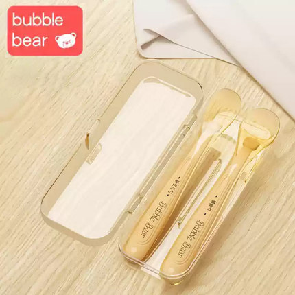 布比熊硅胶勺子新生婴儿辅食勺子硅胶软勺宝宝喂水喂奶米粉小勺子