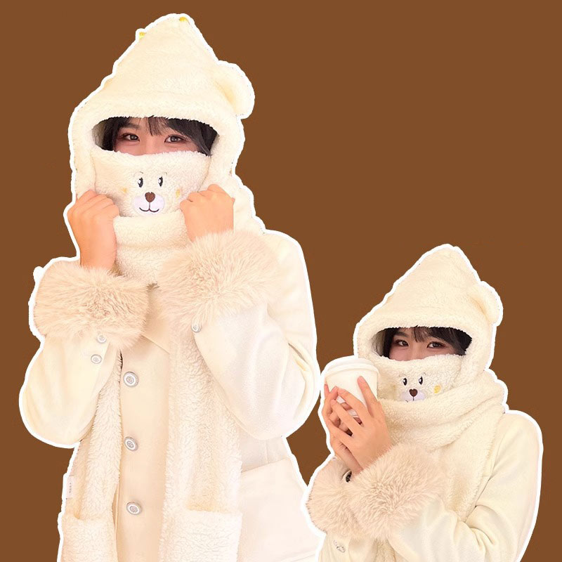 帽子围脖口罩可爱时尚