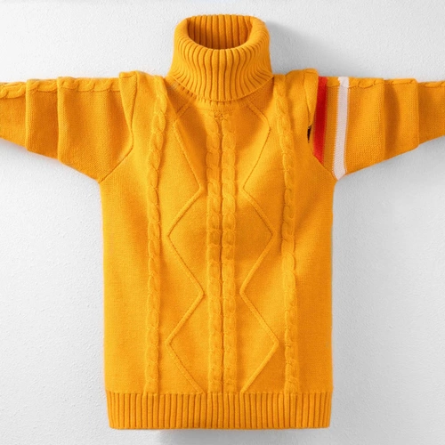 Детский трикотажный свитер для мальчиков, утепленный базовый приятный телу комплект, 2019, подходит для подростков