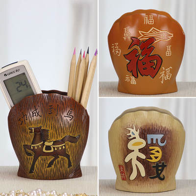 Creative ceramic pen holders, furniture decoration small ornaments, desk pen holders, inspiring small gifts, pen storage, creative handicrafts