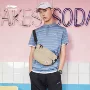 Áo thun nam tay ngắn Li Ning 2019 hè mới đào tạo ve áo đan sọc đơn giản áo sơ mi POLO APLP037 - Áo polo thể thao áo polo givenchy