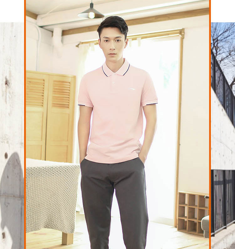 Li Ning áo ngắn tay áo sơ mi thể thao nam 2018 mới cho nam ve áo mùa hè đan áo thể thao giản dị áo polo nam trung niên