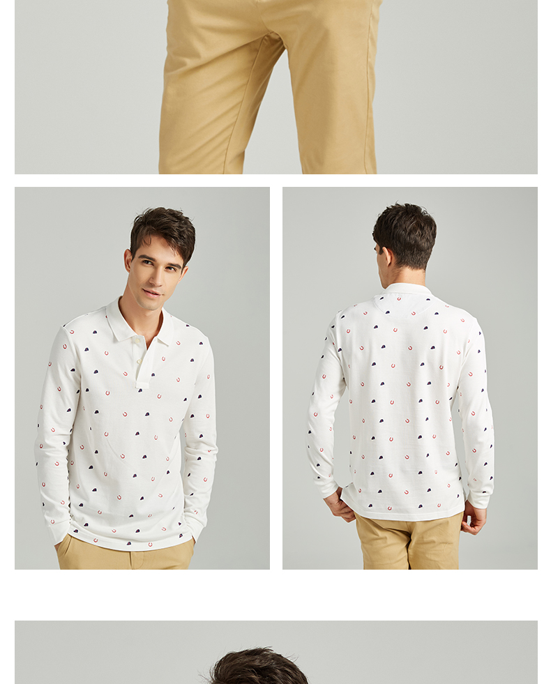 POLO ASSN của Hoa Kỳ. Áo sơ mi POLO dài tay cho nam ve áo Mỹ thường mặc áo polo ngựa tiêu chuẩn 18 mùa thu và mùa đông mới áo polo nam hàng hiệu