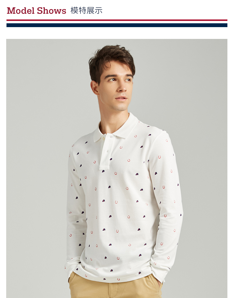 POLO ASSN của Hoa Kỳ. Áo sơ mi POLO dài tay cho nam ve áo Mỹ thường mặc áo polo ngựa tiêu chuẩn 18 mùa thu và mùa đông mới áo polo nam hàng hiệu